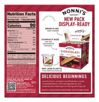 Biscotti, Cioccolati Dark Chocolate Almond, 0.85 Oz Individually Wrapped, 25/Pack