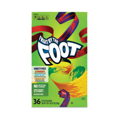Fruit By The Foot Variety Pack, Assorted Flavors, 0.75 Oz, 36 Pouches/Carton
