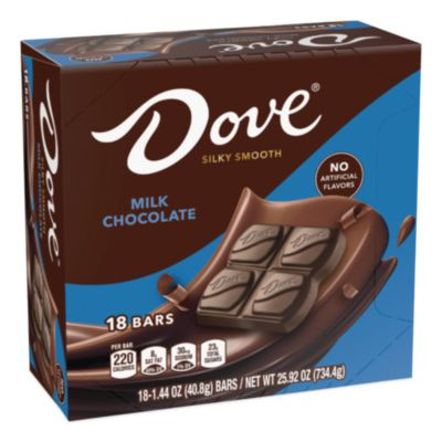Milk Chocolate Bars, 1.44 Oz, 18 Bars/Carton
