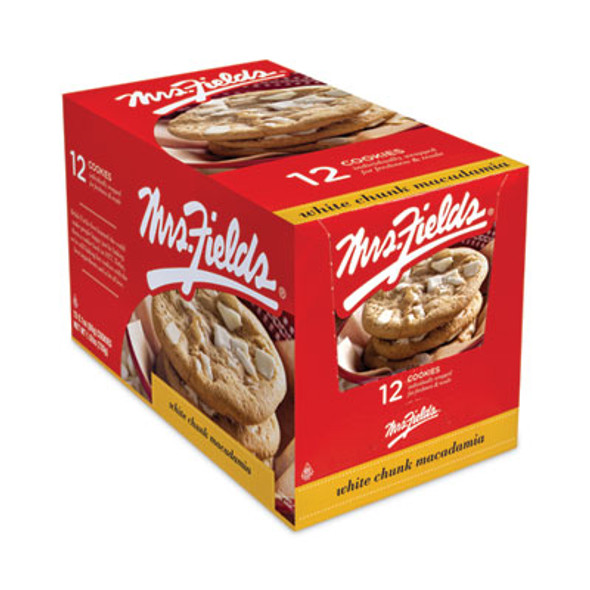 White Chunk Macadamia Cookies, 2.1 Oz, Individually Wrapped Pack, White Chocolate, 12/Carton