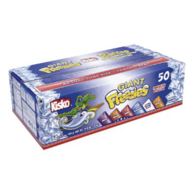 Giant Freezies, 6 Assorted Flavors, 5.5 Oz Sleeve, 50 Sleeves/Box