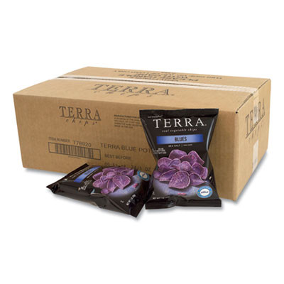 Real Vegetable Chips Blue, Blues Sea Salt, 1 Oz Bag, 24 Bags/Box