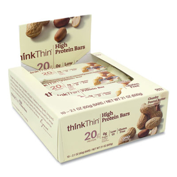 High Protein Bars, Chunky Peanut Butter, 2.1 Oz Bar, 10 Bars/Carton