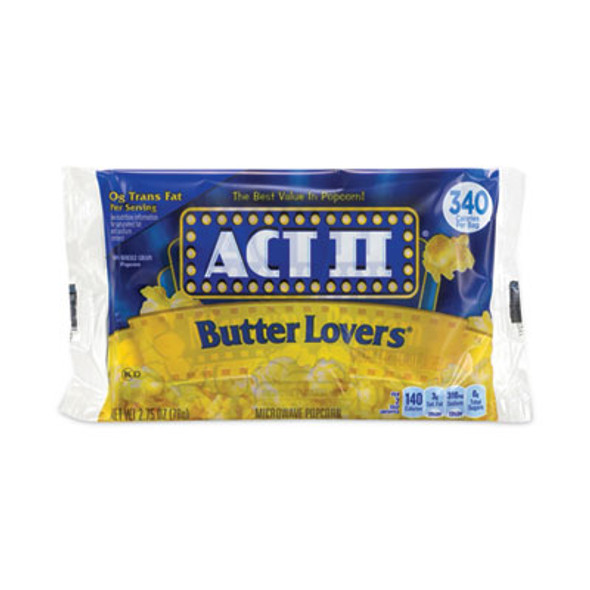 Butter Lovers Microwave Popcorn, 2.75 Oz Bag, 36/Carton