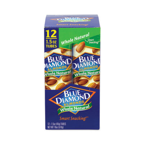 Whole Natural Almonds, 1.5 Oz Bag, 12 Bags/Carton