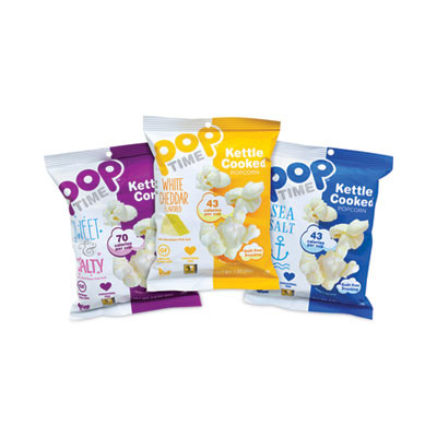 Kettle Cooked Popcorn Variety Pack, Assorted Flavors, 1 Oz Bag, 24/Carton