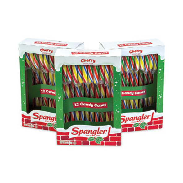 Cherry Candy Canes, 6 Oz Box, 12 Candy Canes/Box, 3 Boxes/Carton