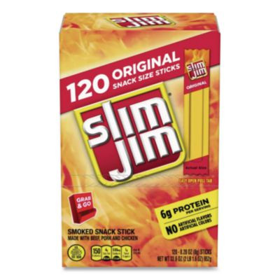Beef Jerky Meat Sticks Original, 0.28 Oz Stick, 120 Sticks/Box