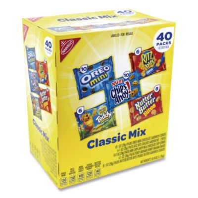 Cookie And Cracker Classic Mix, Assorted Flavors, 1 Oz Pack, 40 Packs/Box