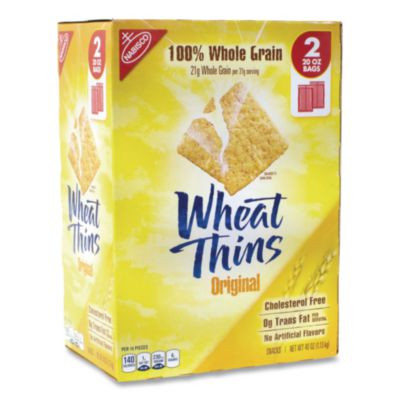 Wheat Thins Crackers, Original, 20 Oz Bag, 2 Bags/Pack