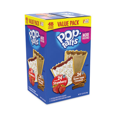 Pop Tarts, Brown Sugar Cinnamon/Strawberry, 2 Tarts/Pouch, 12 Pouches/Pack, 2 Packs/Carton