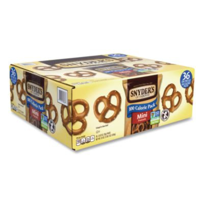 Mini Pretzels, 0.92 Oz Bags, 36 Bags/Carton