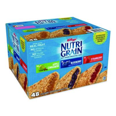 Nutri-Grain Soft Baked Breakfast Bars, Assorted, 1.3 Oz Bar, 48/Carton
