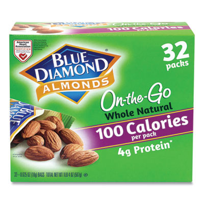 Whole Natural Almonds On-The-Go, 0.63 Oz Pouch, 32 Pouches/Carton
