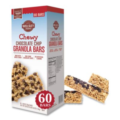 Chewy Chocolate Chip Granola Bars, 0.88 Oz Bar, 60 Bars/Box