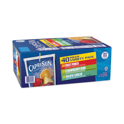 Fruit Juice Pouches Variety Pack, 6 Oz, 40 Pouches/Carton