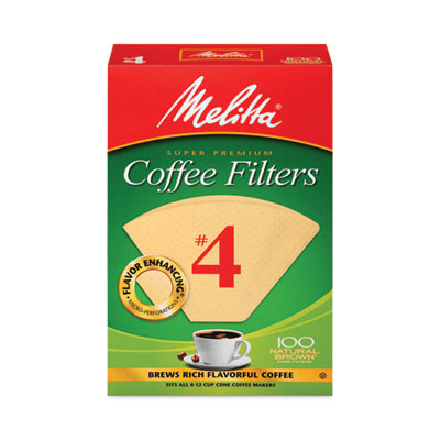 Melitta Coffee Filters, #4, 8 To 12 Cup Size, Cone Style, 100 Filters/Pack, 3/Pack