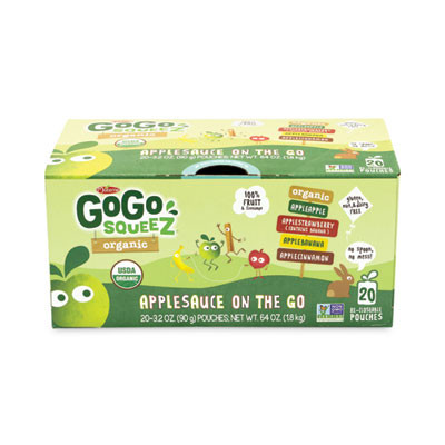 Fruit On The Go, Variety Applesauce, 3.2 Oz Pouch, 20/Carton