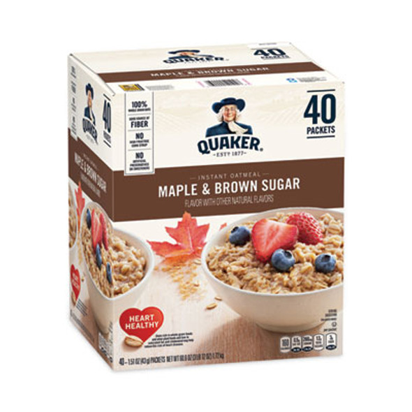 Instant Oatmeal, Maple And Brown Sugar, 1.51 Oz Packet, 40/Carton