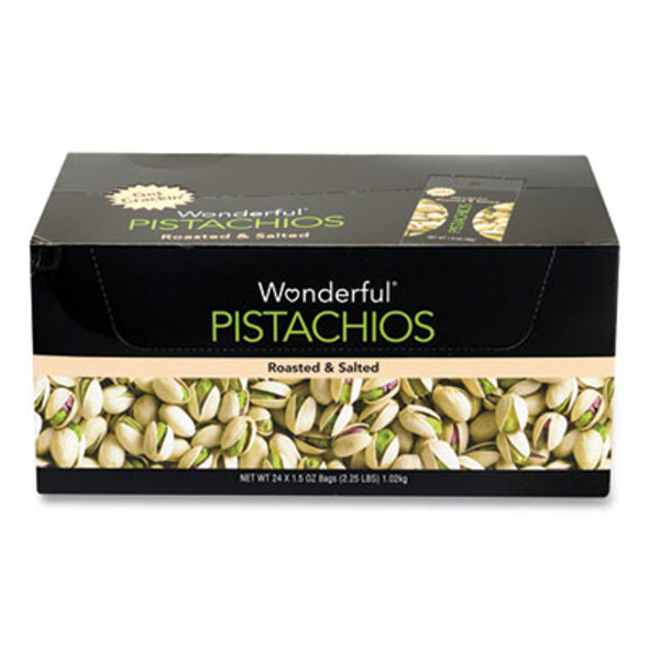 Roasted And Salted Pistachios, 1.5 Oz Bag, 24/Pack