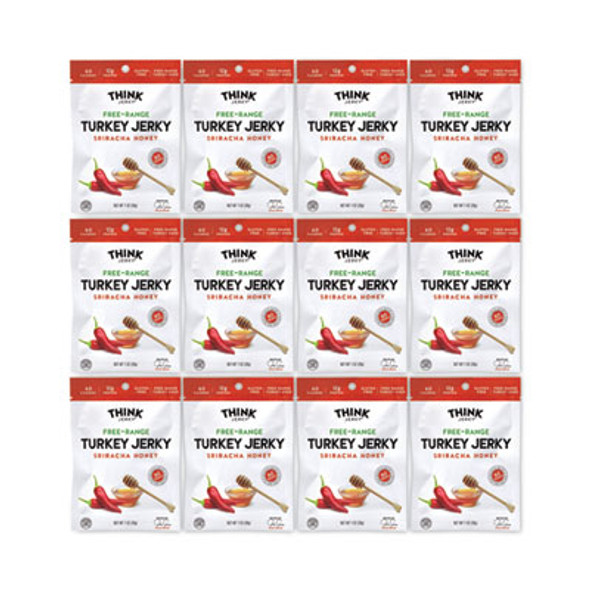 Sriracha Honey Turkey Jerky, 1 Oz Pouch, 12/Pack