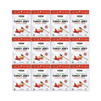 Sriracha Honey Turkey Jerky, 1 Oz Pouch, 12/Pack