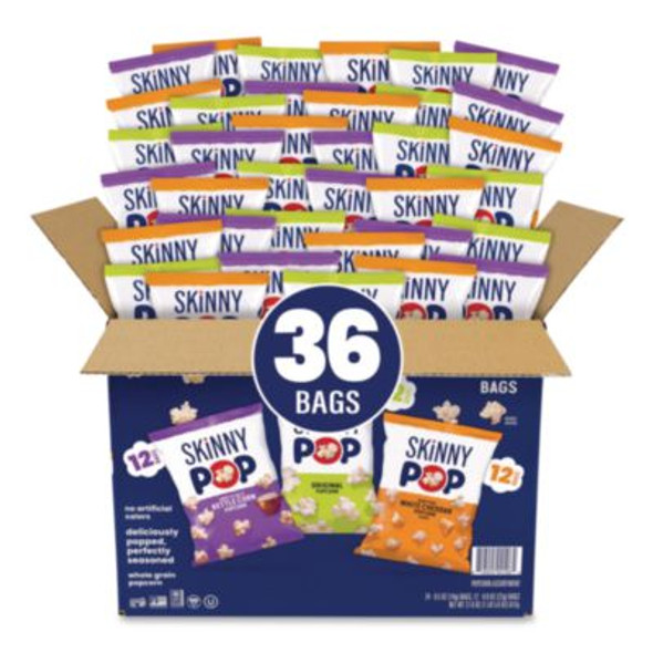 Popcorn Variety Snack Pack, 0.5 Oz Bag, 36 Bags/Carton