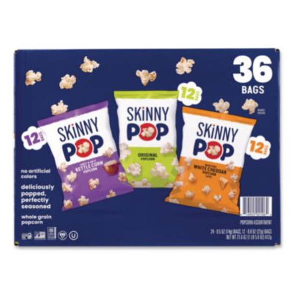 Popcorn Variety Snack Pack, 0.5 Oz Bag, 36 Bags/Carton