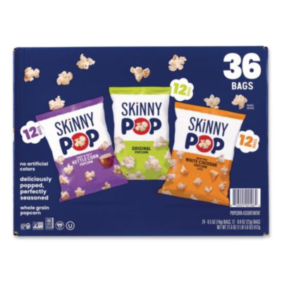 Popcorn Variety Snack Pack, 0.5 Oz Bag, 36 Bags/Carton