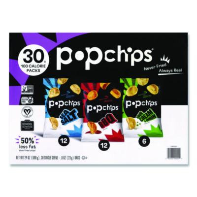 Potato Chips, Variety Pack, Barbeque, Sea Salt, Sour Cream And Onion, 0.8 Oz Bag, 30/Pack