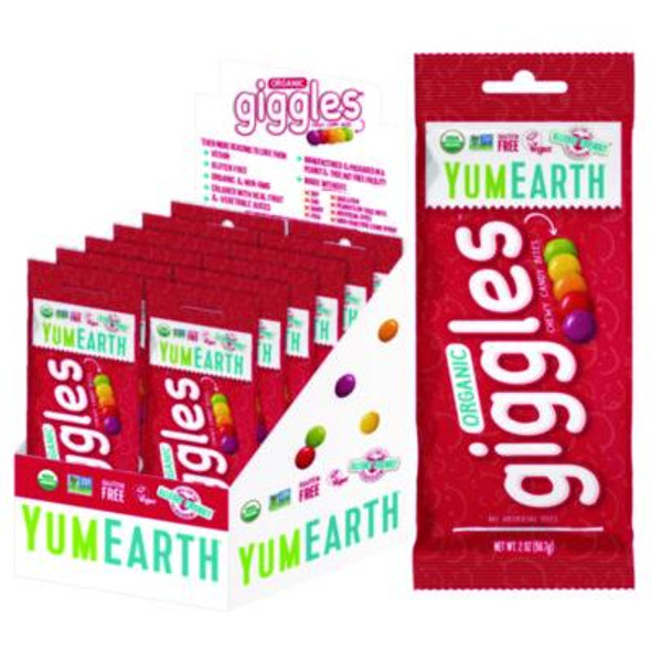 Organic Giggles, Assorted Flavors, 2 Oz Bag, 12/Carton