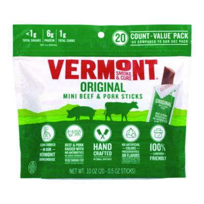 Original Flavor Mini Snack Sticks, Beef, 0.5 Oz Individually Wrapped, 20/Carton