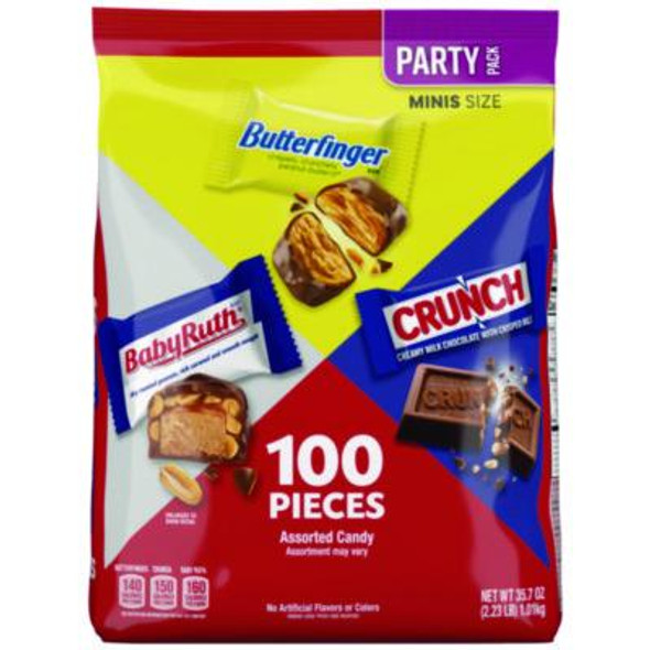 Assorted Party Candy Pack Mini, Chocolate, 35.7 Oz Bag, 100 Pieces