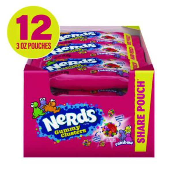 Rainbow Gummy Clusters Share Pack, Assorted Flavors, 3 Oz Packet, 12/Carton