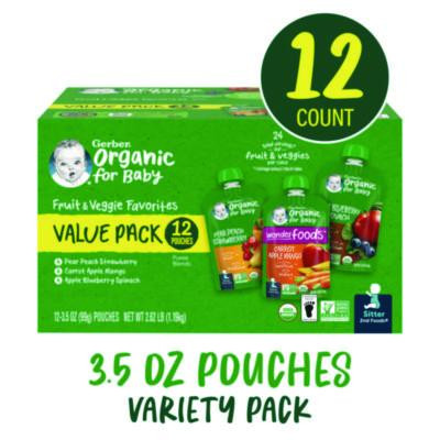 Organic 2Nd Foods Baby Food Pouches, Assorted Flavors, 3.5 Oz Pouch, 12/Carton