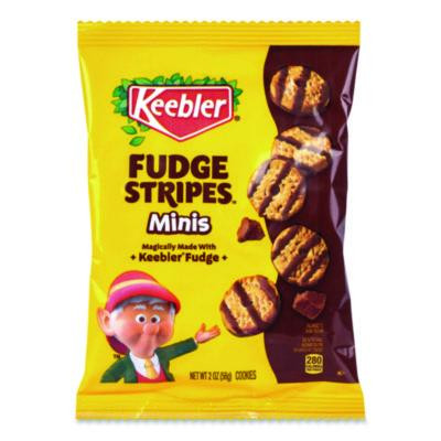 Mini Cookies, Fudge Stripes, 2 Oz Pouch, 36/Box