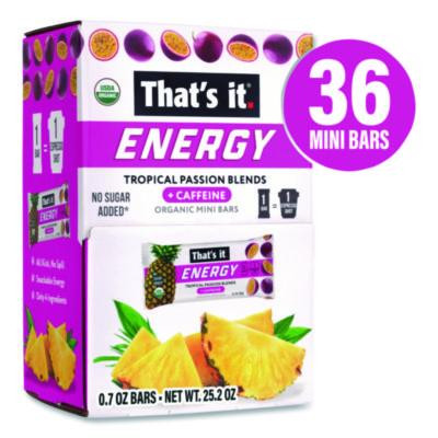 Organic Energy Bars, Tropical Passion Blend, 0.7 Oz Bar, 36/Box