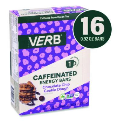 Caffeinated Energy Bar, Chocolate Chip Cookie Dough, 0.92 Oz Bar, 16/Box