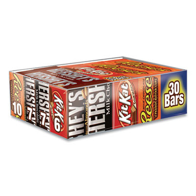 Full Size Chocolate Candy Bar Variety Pack, Assorted 1.5 Oz Bar, 30 Bars/Box