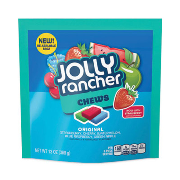 Chews Candy, Assorted Flavors, 13 Oz Pouches, 4/Carton