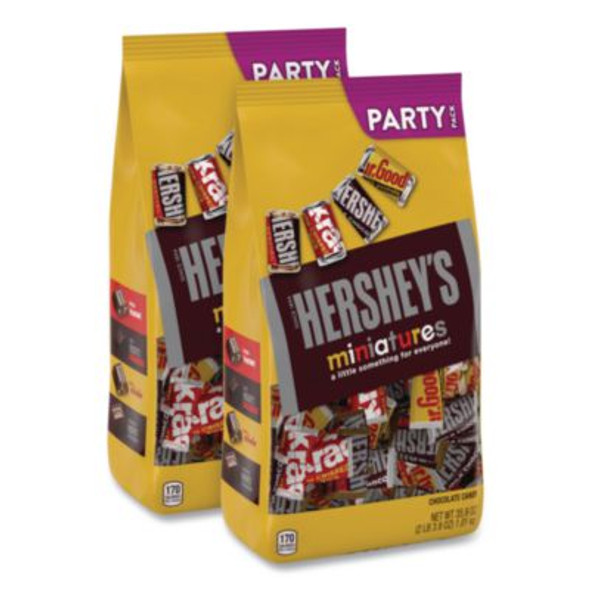 Chocolate Miniatures Party Pack Assortment, 35.9 Oz Bag, 2 Bags/Carton