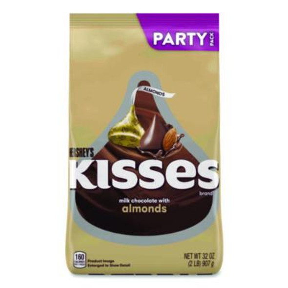 Kisses Milk Chocolate With Almonds, Party Pack, 32 Oz Bag
