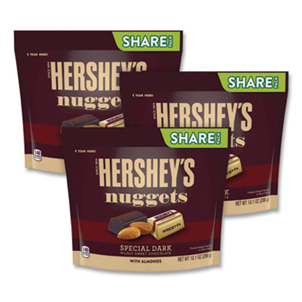 Nuggets Share Pack, Special Dark With Almonds, 10.1 Oz Bag, 3/Pack