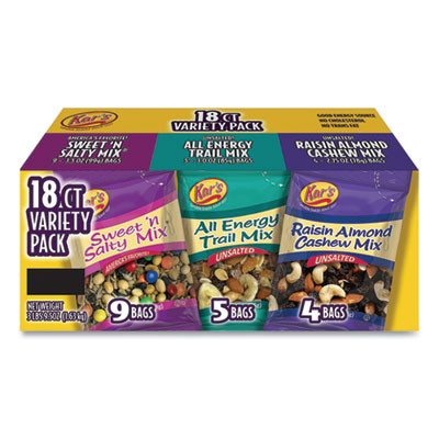 Trail Mix Variety Pack, Assorted Flavors, 18 Packets/Carton