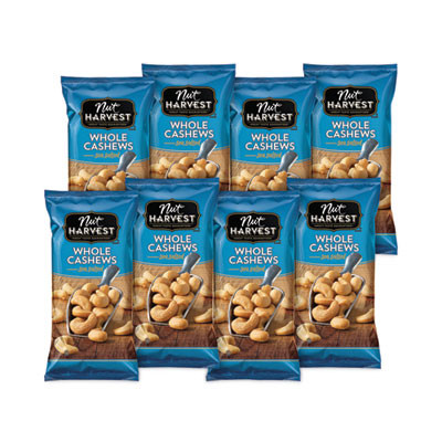 Sea Salted Whole Cashews, 2.25 Oz Pouch, 8/Carton