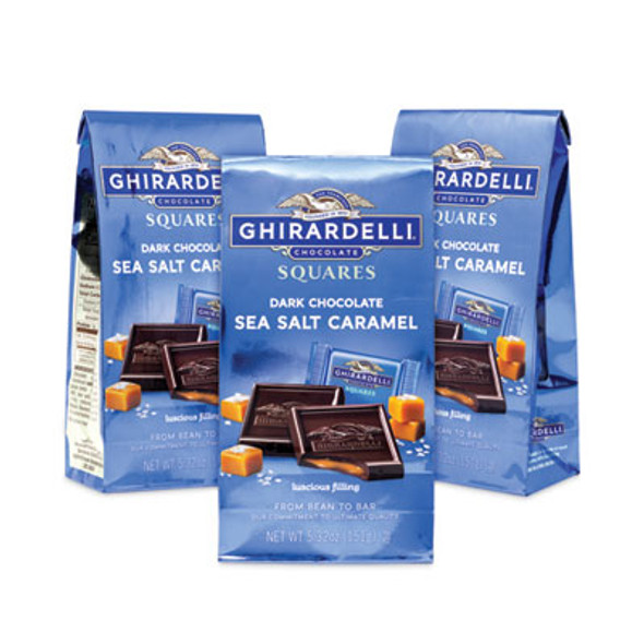 Dark And Sea Salt Caramel Chocolate Squares, 5.32 Oz Packs, 3 Count