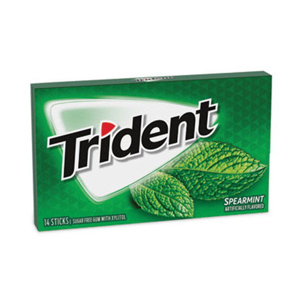 Sugar-Free Gum, Spearmint, 14 Pieces/Pack, 12 Packs/Carton