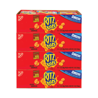 Ritz Bits Cheese Sandwich Crackers, 1 Oz Pouch, 48 Pouches/Carton