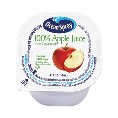 100% Juice, Apple, 4 Oz Cup, 48/Box