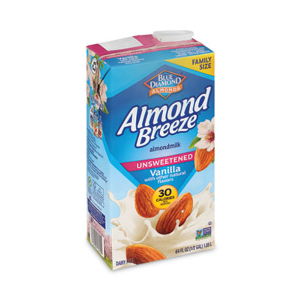 Almond Breeze Almond Milk, Unsweetened Vanilla, 64 Oz Carton, 2/Pack